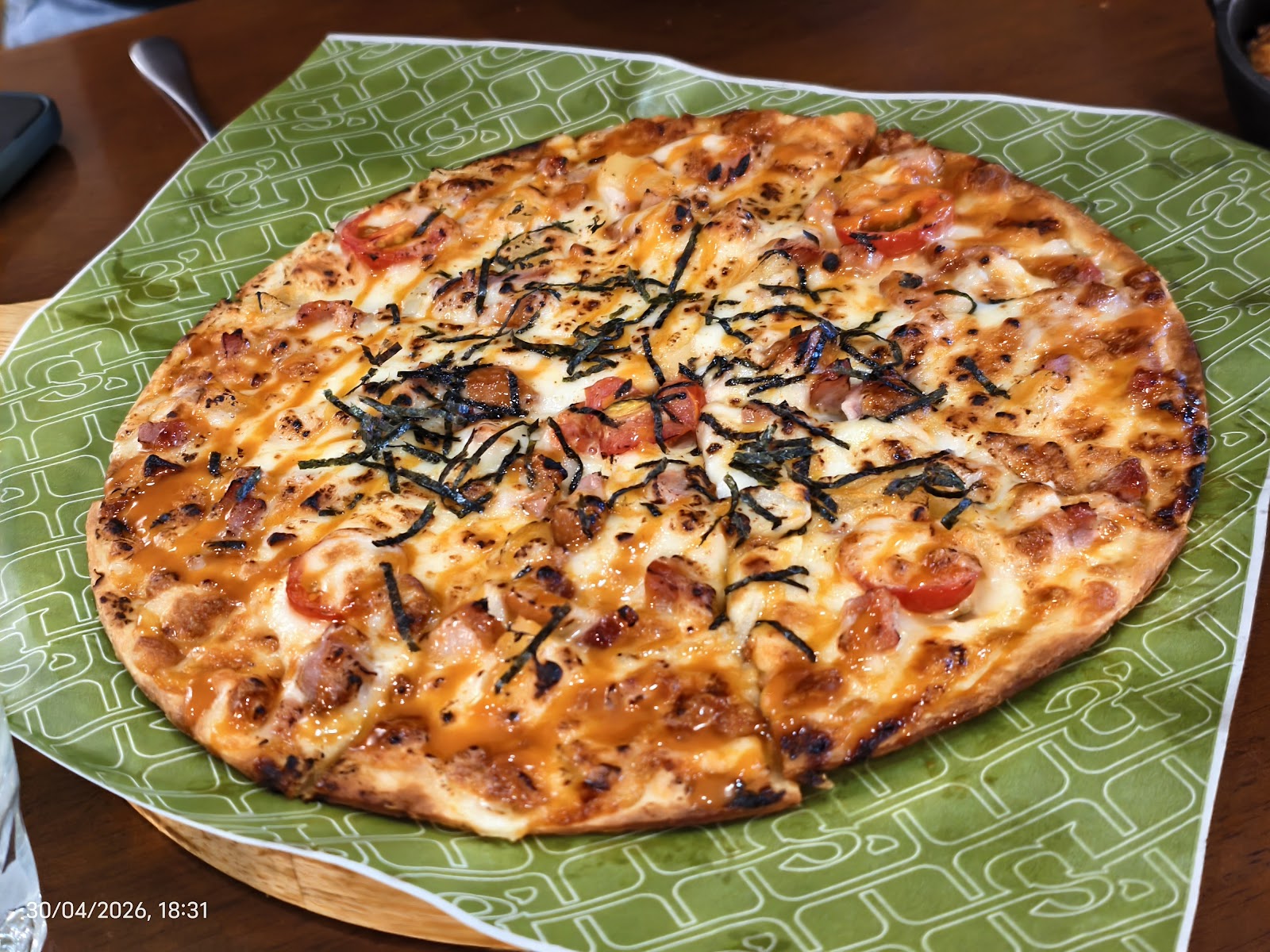 Mentaiko pizza at arest Cafe