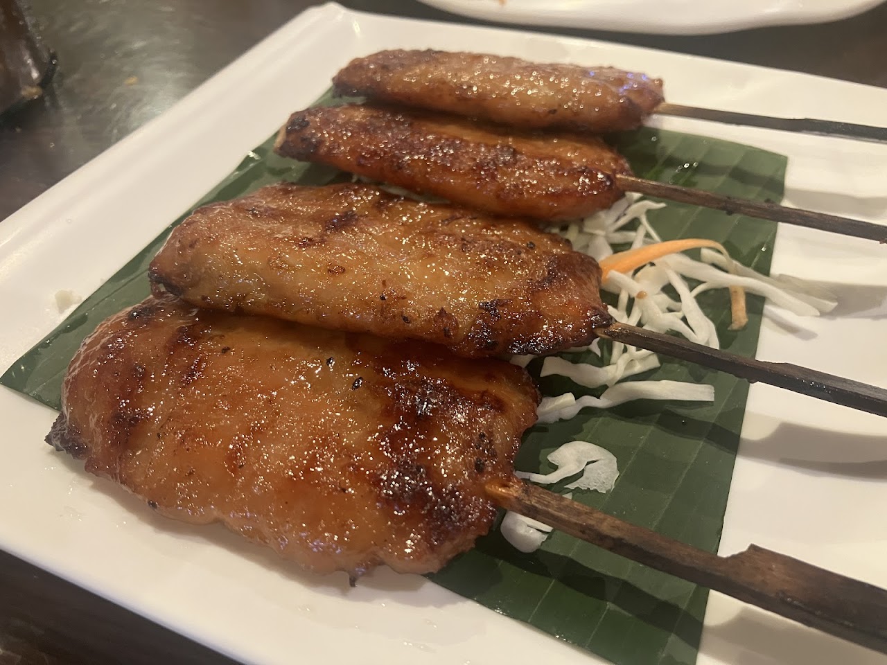 Grilled satay skewers
