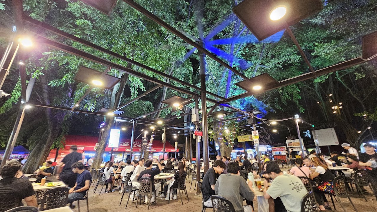 Rock Cafe alfresco food park at night, Bandar Sunway